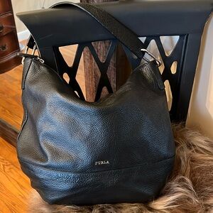 Furla black shoulder bag